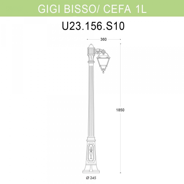 Уличный фонарь Fumagalli Gigi Bisso/Cefa 1L U23.156.S10.BYF1R