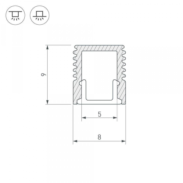 Профиль Arlight SL-MINI-8-2000 ANOD 019322