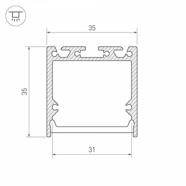 Профиль Arlight SL-LINE-3535-2000 ANOD 019306