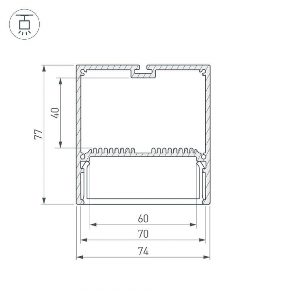 Профиль Arlight SL-LINE-7477-2000 ANOD 019310