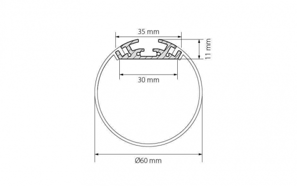 Профиль Arlight SL-ROUND-D60-2000 ANOD 019286