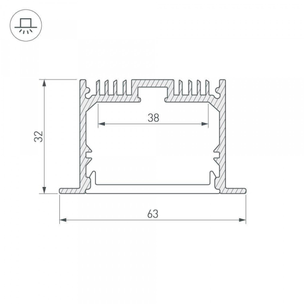 Профиль Arlight SL-LINIA62-F-2000 ANOD 019292