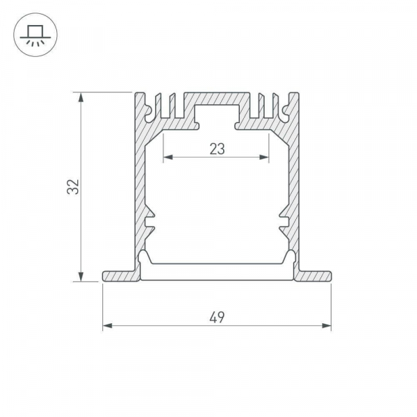 Профиль Arlight SL-LINIA49-F-2000 ANOD 019313