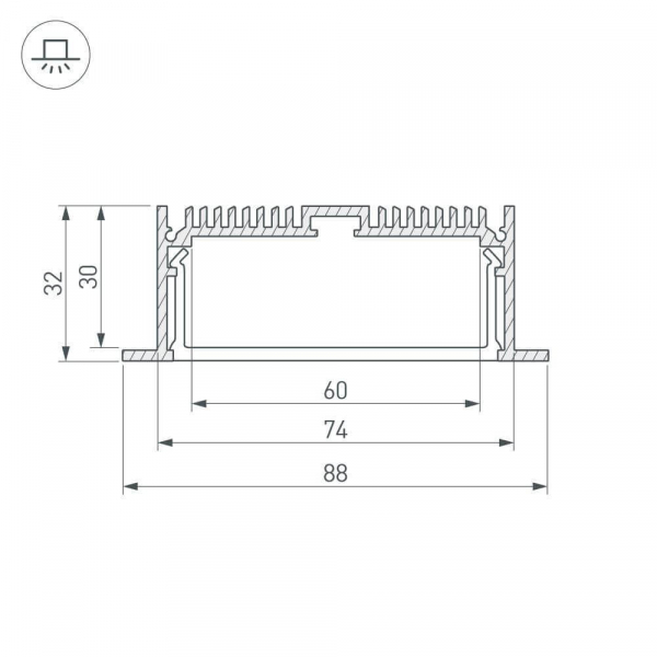 Профиль Arlight SL-LINIA88-F-2000 ANOD 019315