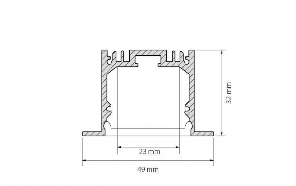 Профиль с экраном Arlight SL-LINIA49-F-2500 ANOD+OPAL 020469