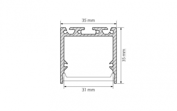 Профиль с экраном Arlight SL-LINE-3535-2500 ANOD+OPAL 020462