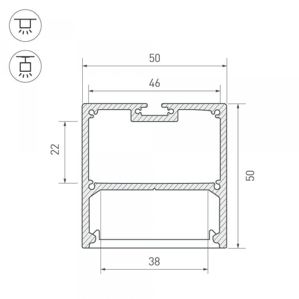 Профиль с экраном Arlight SL-LINE-5050-2500 ANOD+OPAL 020467