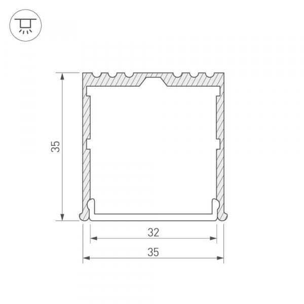 Профиль Arlight ARH-POWER-W35-2000 ANOD 016138