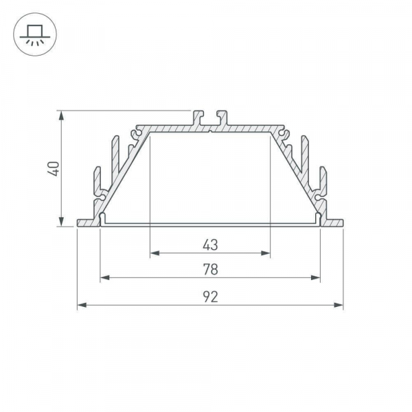 Профиль с экраном Arlight ALU-POWER-RW80F-2000ANOD+FROST 016472