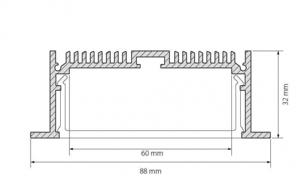 Профиль с экраном Arlight SL-LINIA88-F-2500 ANOD+OPAL 020471