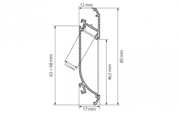 Профиль Arlight K-WALL-2000 ANOD 021716