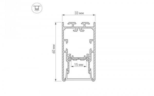 Профиль с экраном Arlight S2-LINE-3360-2500 ANOD+OPAL 021171