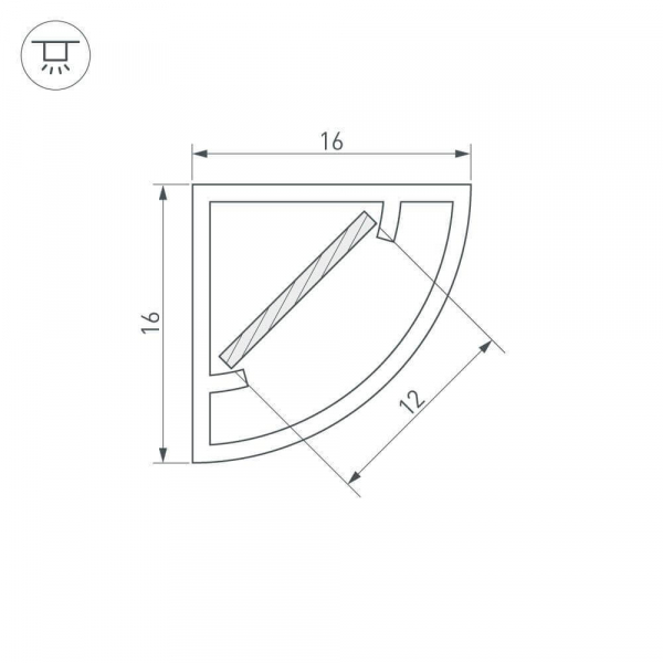 Профиль Arlight WPH-KANT-H16-2000 OPAL 023166