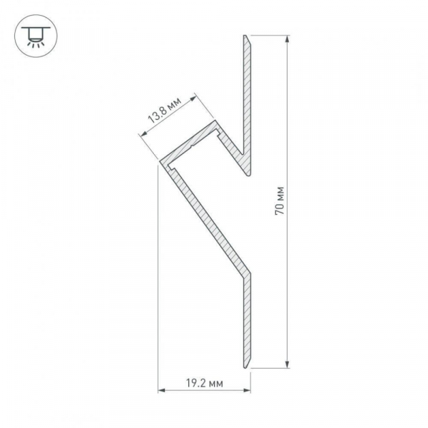 Профиль Arlight ARH-DECORE-S12-CAVE-F-2000 ANOD 023902