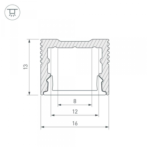 Профиль Arlight SL-SLIM-H13M-2000 ANOD 023718