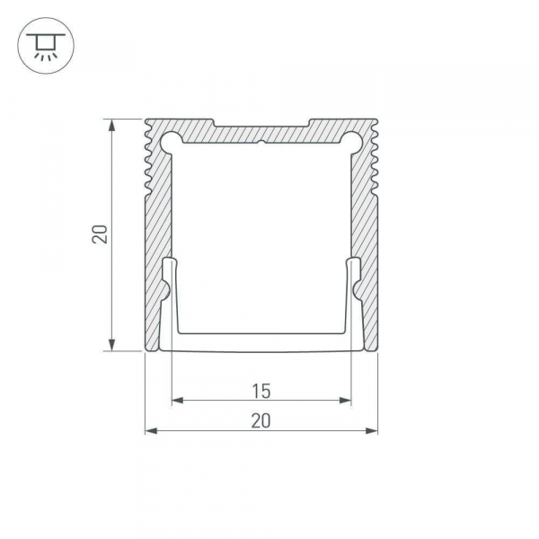 Профиль Arlight SL-SLIM20-H20-2000 ANOD 023722