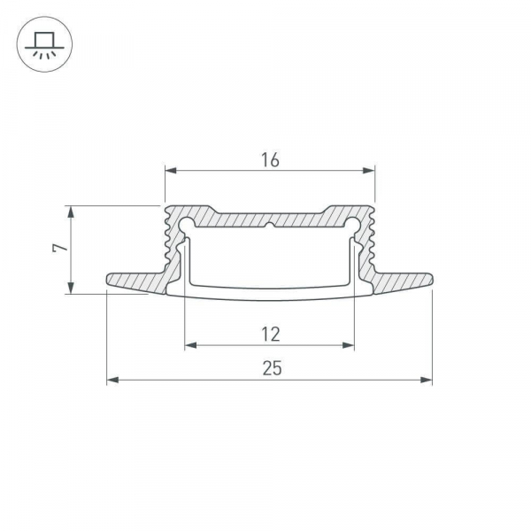 Профиль Arlight SL-SLIM-H7-F25-2000 ANOD 023717