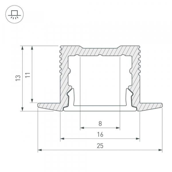 Профиль Arlight SL-SLIM-H13M-F25-2000 ANOD 023719