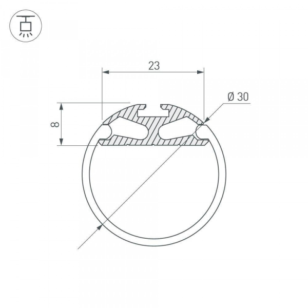 Профиль Arlight ROUND-D30-2000 ANOD 023860