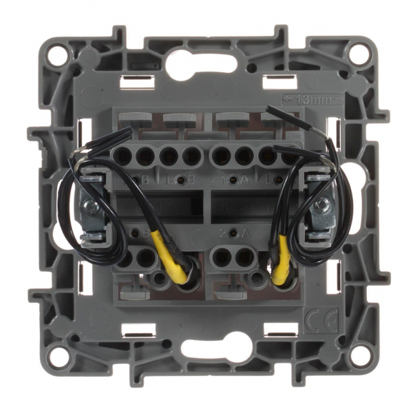 Переключатель двухклавишный Legrand Etika с подсветкой 10A 250V белый 672216