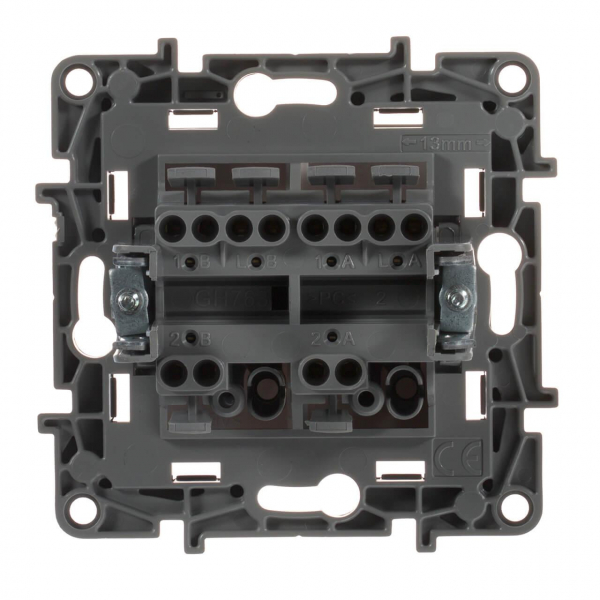 Переключатель двухклавишный Legrand Etika 10A 250V антрацит 672612