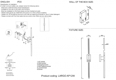 Crystal Lux Largo AP12W Black