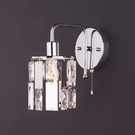 Eurosvet 10101/1 хром/прозрачный хрусталь Strotskis