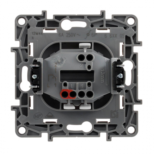 Выключатель кнопочный одноклавишный Legrand Etika 6A 250V антрацит 672614