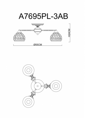Arte Lamp A7695PL-3AB
