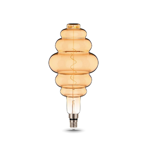 Лампа светодиодная филаментная Gauss E27 6W 2400K золотая 158802006