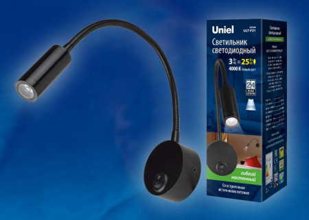 Uniel ULT-F21-3W/4000K IP20 Black
