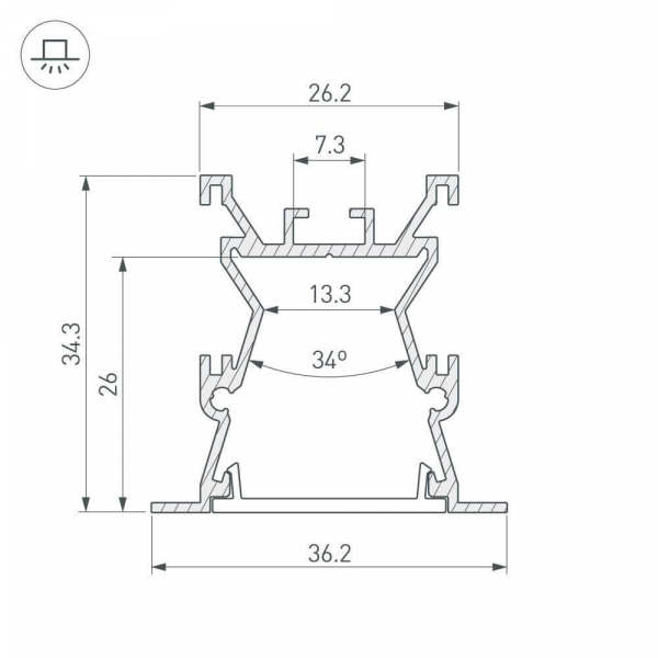 Профиль Arlight ALU-WIDE-FL-H35-2000 ANOD+FROST 027887