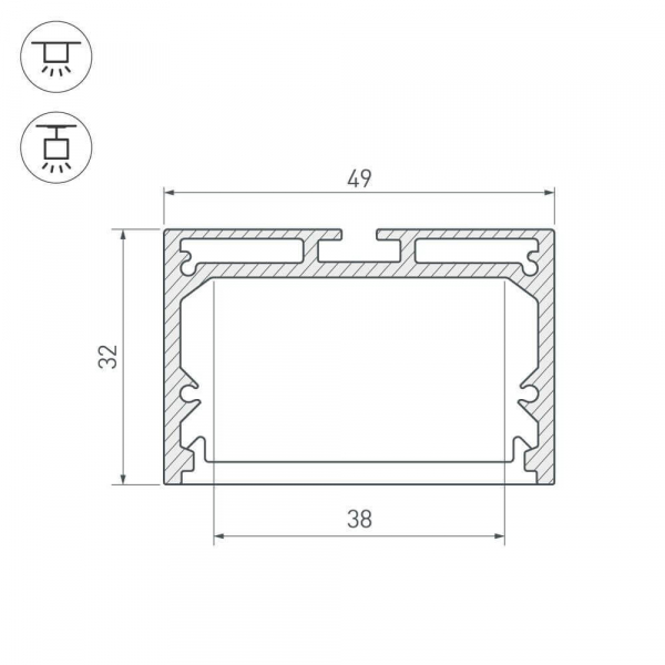 Профиль Arlight SL-LINE-4932-2500 BLACK+OPAL 027988