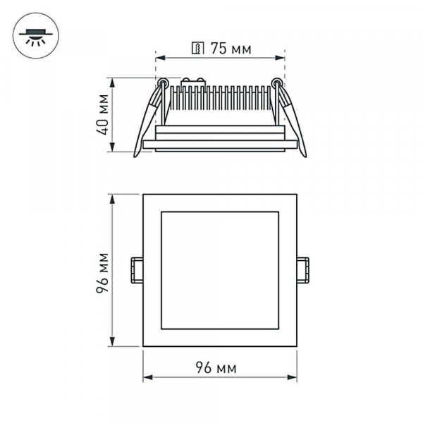 Встраиваемый светодиодный светильник Arlight LT-S96x96WH 6W Day White 014934