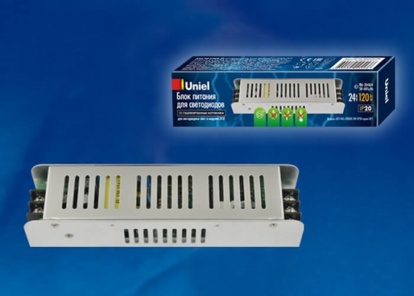 Блок питания (UL-00002431) Uniel 24V 120W IP20 5A UET-VAS-120B20 24V IP20