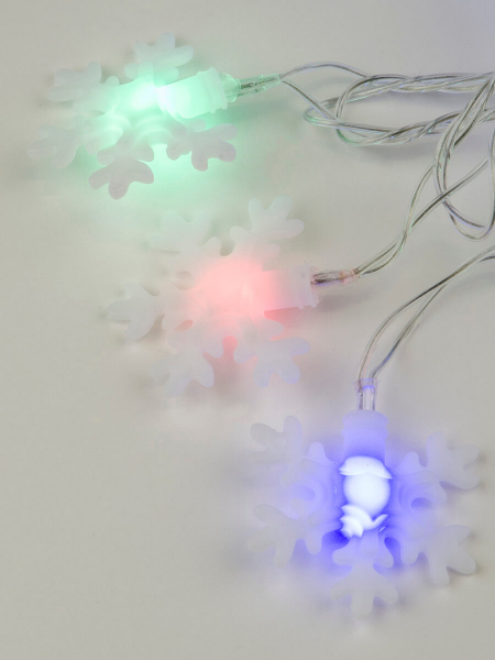 Светодиодная гирлянда (07936) Uniel Снежинки 220V разноцветный ULD-S0700-050/DTA MULTI IP20 SNOWFLAKES-3