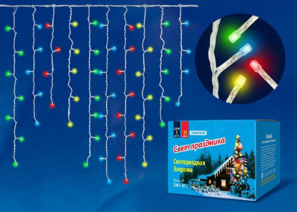 Светодиодная гирлянда (UL-00005273) Uniel бахрома 220V разноцветный ULD-B1805-048/DTA Multi IP20