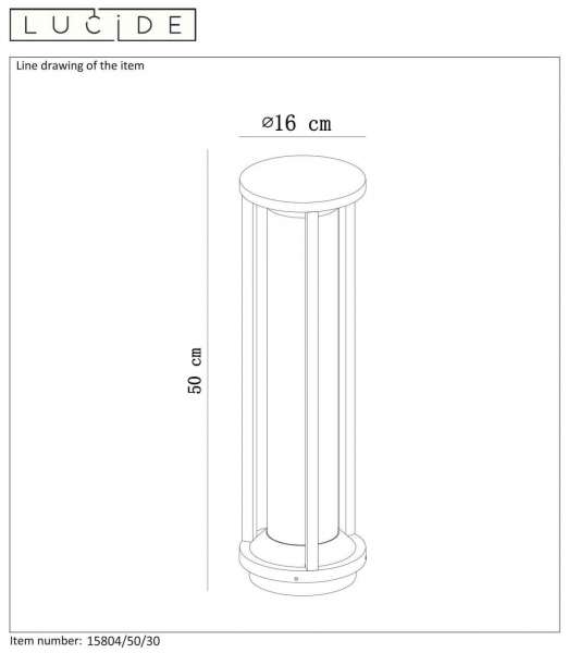Уличный светильник Lucide CADIX 15804/50/30
