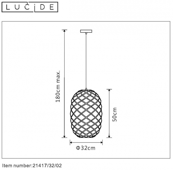 Подвесной светильник Lucide WOLFRAM 21417/32/30