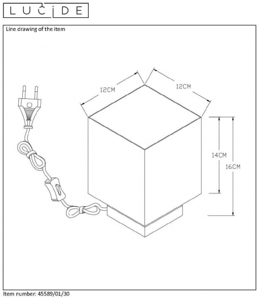 Настольная лампа Lucide SUZY 45589/01/30