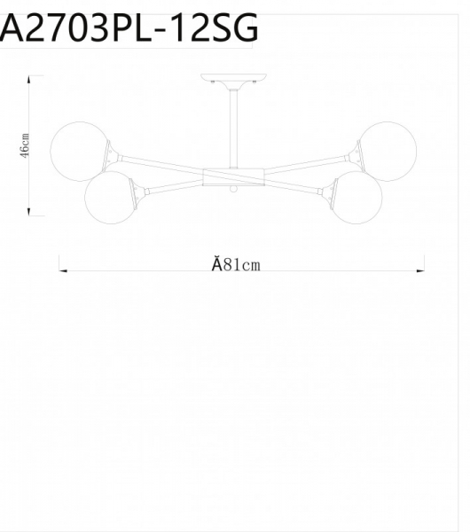 Люстра на штанге ARTE Lamp A2703PL-12SG
