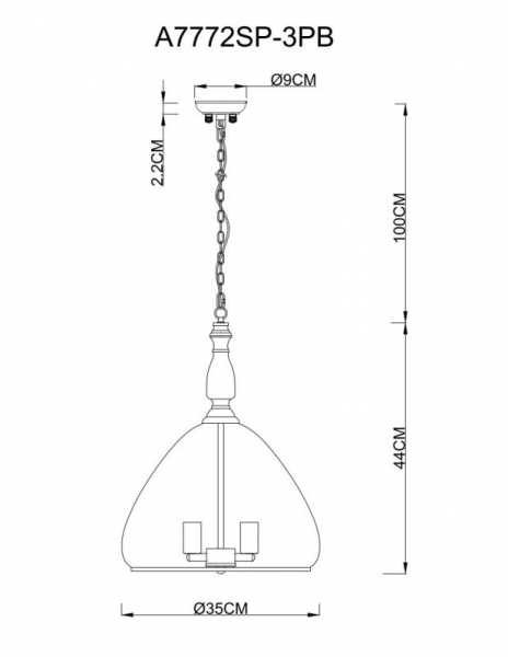 Подвесная люстра ARTE Lamp A7772SP-3PB