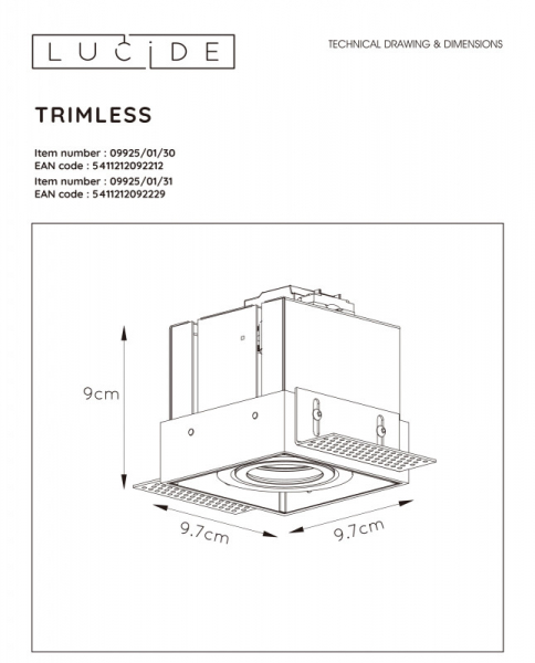 Встраиваемый светильник LUCIDE 09925/01/31