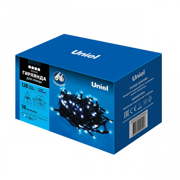 Уличная светодиодная гирлянда (UL-00003944) Uniel  белый ULD-S1000-120/TBK White IP67