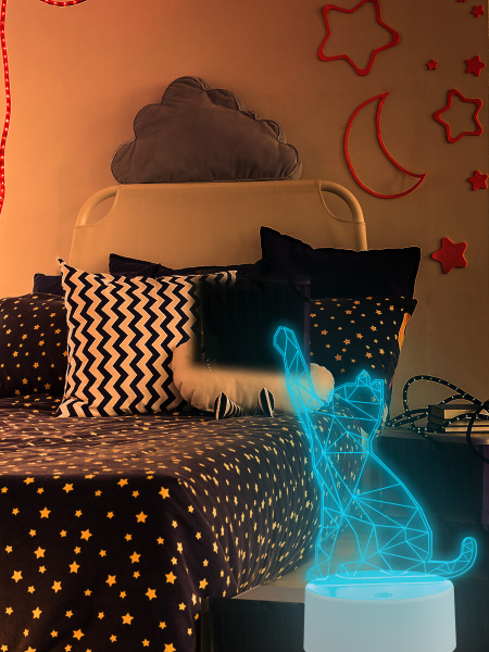 Фигурка светодиодная «Кошка» Uniel (UL-00007419) ULI-M501 RGB/3AAA Catty/White