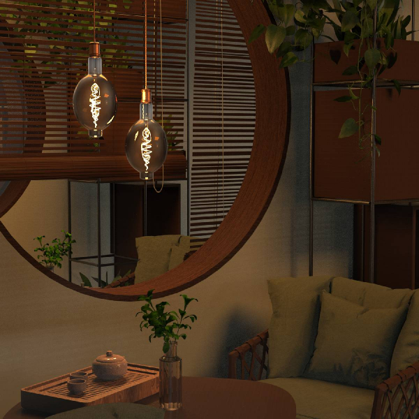 Лампа светодиодная филаментная Gauss E27 8,5W 1800K серая 152802005