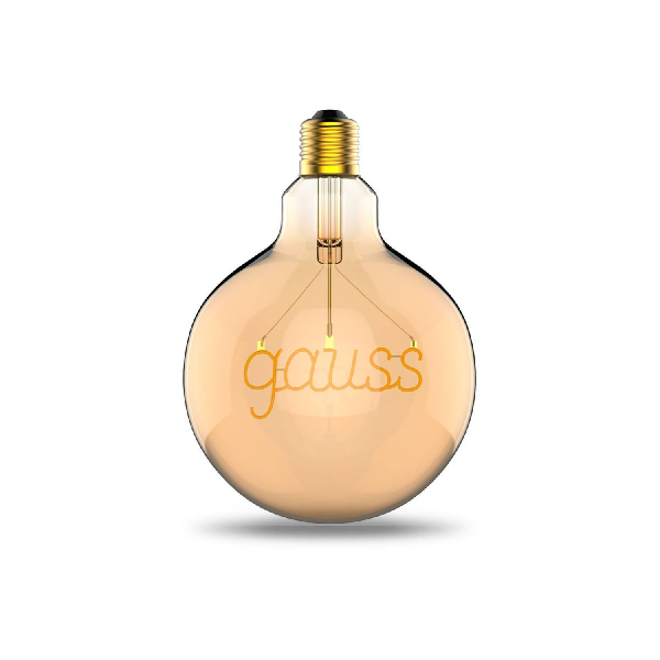 Лампа светодиодная филаментная Gauss E27 2,5W 2000K шар золотой 175802003