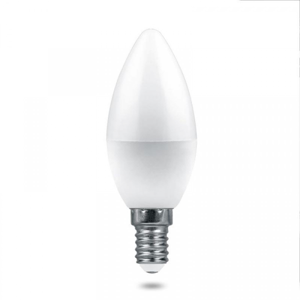 Лампа светодиодная Feron E14 6W 4000K свеча матовая LB-1306 38045
