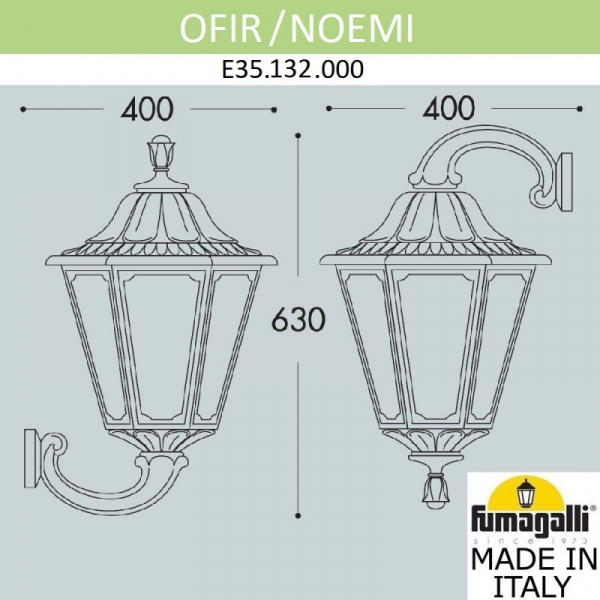 Уличный настенный светильник Fumagalli E35.132.000.AYH27