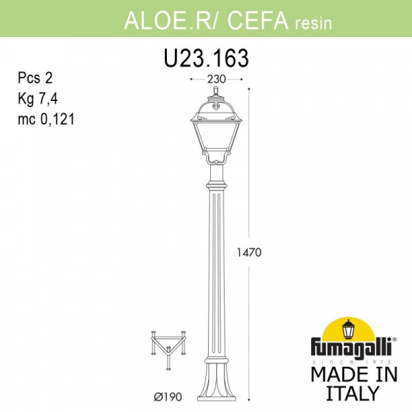 Садовый светильник Fumagalli U23.163.000.AYF1R